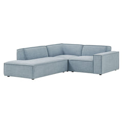 Restore Sky 3-Piece Performance Fabric Upholstered Modular L-Shaped Sectional Sofa - 82.3x96.6x28" - Ornate Home