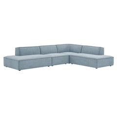Restore Sky 4-Piece Performance Fabric Upholstered Modular L-Shaped Armless Sectional Sofa - Ornate Home
