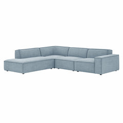 Restore Sky 4-Piece Performance Fabric Upholstered Modular L-Shaped Sofa - 96.5x117.3" - Ornate Home