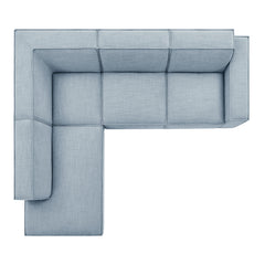 Restore Sky 4-Piece Performance Fabric Upholstered Modular L-Shaped Sofa - 96.5x117.3" - Ornate Home