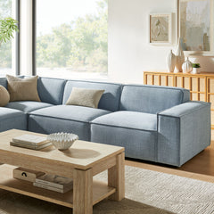 Restore Sky 4-Piece Performance Fabric Upholstered Modular L-Shaped Sofa - 96.5x117.3" - Ornate Home