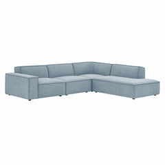 Restore Sky 4-Piece Performance Fabric Upholstered Modular L-Shaped Sofa - 96.5x117.3x28" - Ornate Home