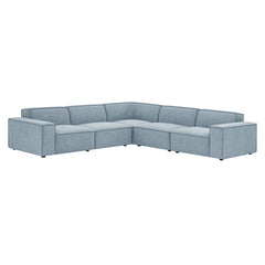 Restore Sky 5-Piece Performance Fabric Upholstered Modular L-Shaped Sofa - Ornate Home