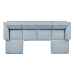 Restore Sky 6-Piece Performance Fabric Upholstered Modular Sectional Sofa - Ornate Home