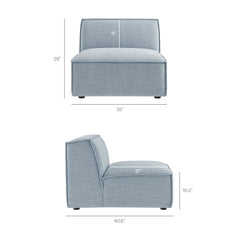 Restore Sky 6-Piece Performance Fabric Upholstered Modular Sectional Sofa - Ornate Home