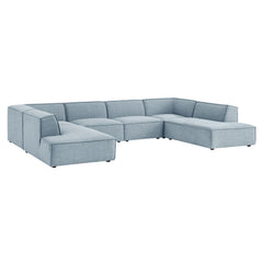 Restore Sky 6-Piece Performance Fabric Upholstered U-Shaped Sectional Sofa - Ornate Home