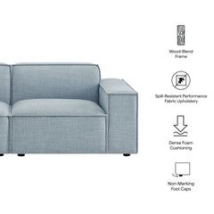 Restore Sky Blue 2-Piece Performance Fabric Upholstered Modular Loveseat - Ornate Home