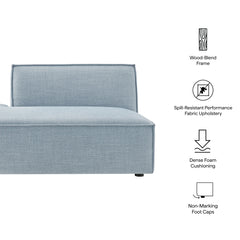 Restore Sky Performance Fabric Upholstered Left-Facing Armless Modular Chaise - Ornate Home