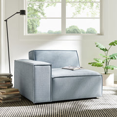 Restore Sky Performance Fabric Upholstered Left-Facing Modular Lounge Chair - Ornate Home