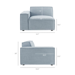 Restore Sky Performance Fabric Upholstered Left-Facing Modular Lounge Chair - Ornate Home