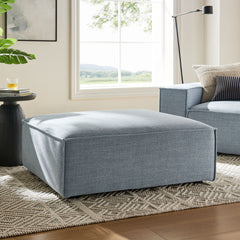 Restore Sky Performance Fabric Upholstered Modular Ottoman - Ornate Home