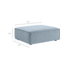 Restore Sky Performance Fabric Upholstered Modular Ottoman - Ornate Home