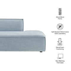 Restore Sky Performance Fabric Upholstered Right-Facing Armless Modular Chaise - Ornate Home