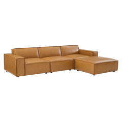 Restore Tan 4-Piece Vegan Leather Sectional Sofa - Ornate Home