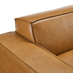 Restore Tan 4-Piece Vegan Leather Sectional Sofa - Ornate Home