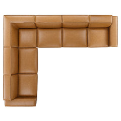 Restore Tan 6-Piece Vegan Leather Sectional Sofa - 122.5x163" - Ornate Home