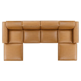 Restore Tan 6-Piece Vegan Leather Sectional Sofa - 82x164" - Ornate Home