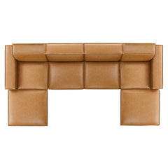 Restore Tan 6-Piece Vegan Leather Sectional Sofa - 82x164" - Ornate Home