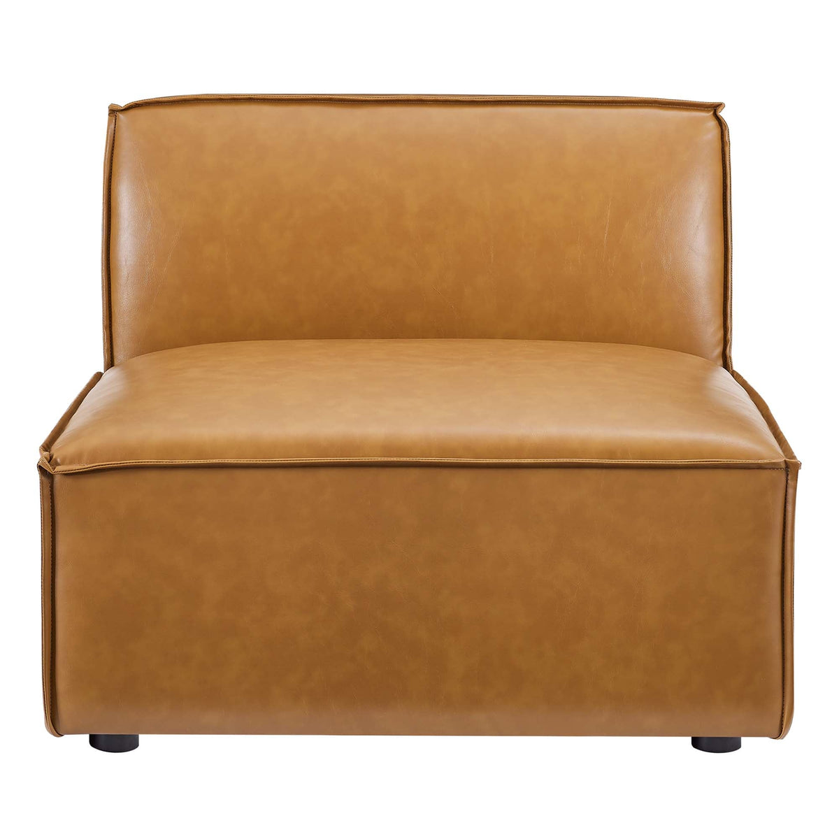 Restore Tan 6-Piece Vegan Leather Sectional Sofa - 82x164" - Ornate Home