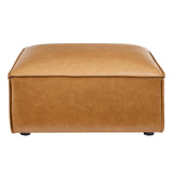 Restore Tan 6-Piece Vegan Leather Sectional Sofa - 82x164" - Ornate Home