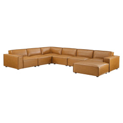 Restore Tan 7-Piece Vegan Leather Sectional Sofa - Ornate Home