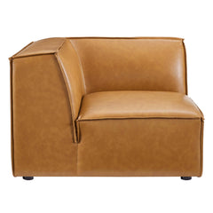 Restore Tan 7-Piece Vegan Leather Sectional Sofa - Ornate Home