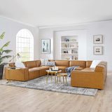 Restore Tan 8-Piece Vegan Leather Sectional Sofa - Ornate Home