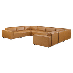 Restore Tan 8-Piece Vegan Leather Sectional Sofa - Ornate Home
