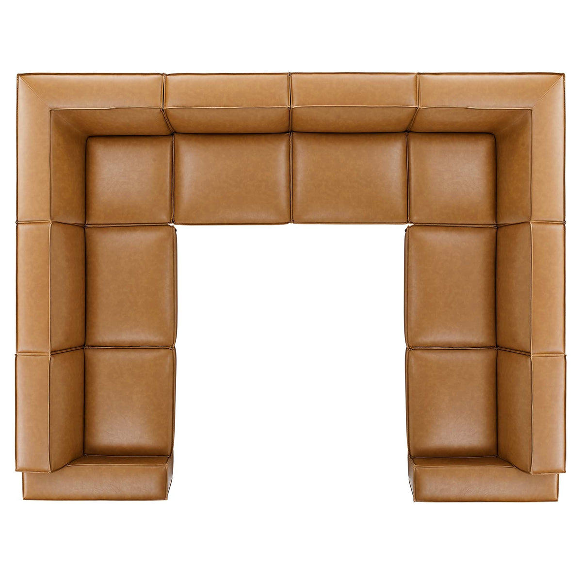 Restore Tan 8-Piece Vegan Leather Sectional Sofa - Ornate Home