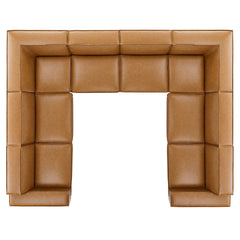 Restore Tan 8-Piece Vegan Leather Sectional Sofa - Ornate Home
