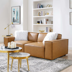 Restore Tan Vegan Leather Loveseat - Ornate Home
