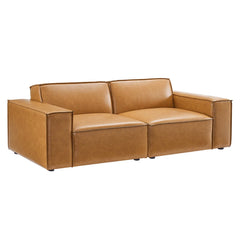 Restore Tan Vegan Leather Loveseat - Ornate Home