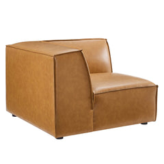 Restore Tan Vegan Leather Sectional Sofa Corner Chair - Ornate Home