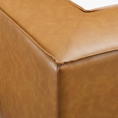 Restore Tan Vegan Leather Sectional Sofa Corner Chair - Ornate Home