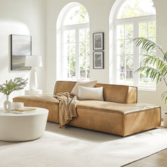 Restore Toast 2-Piece Vegan Leather Modular Loveseat - 40.5x112" - Ornate Home