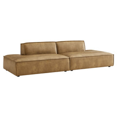 Restore Toast 2-Piece Vegan Leather Modular Loveseat - 40.5x112" - Ornate Home