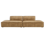 Restore Toast 2-Piece Vegan Leather Modular Loveseat - 40.5x112" - Ornate Home