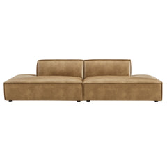 Restore Toast 2-Piece Vegan Leather Modular Loveseat - 40.5x112" - Ornate Home
