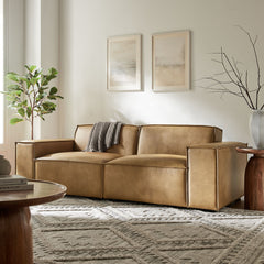 Restore Toast 2-Piece Vegan Leather Modular Loveseat - 40.6x83.4" - Ornate Home