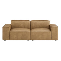Restore Toast 2-Piece Vegan Leather Modular Loveseat - 40.6x83.4" - Ornate Home