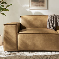 Restore Toast 2-Piece Vegan Leather Modular Loveseat - 40.6x83.4" - Ornate Home