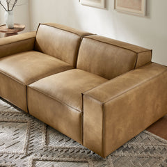 Restore Toast 2-Piece Vegan Leather Modular Loveseat - 40.6x83.4" - Ornate Home