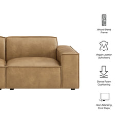 Restore Toast 2-Piece Vegan Leather Modular Loveseat - 40.6x83.4" - Ornate Home