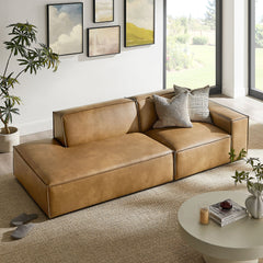 Restore Toast 2-Piece Vegan Leather Modular Loveseat - 40.6x97.7" - Ornate Home