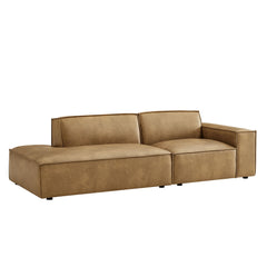 Restore Toast 2-Piece Vegan Leather Modular Loveseat - 40.6x97.7" - Ornate Home