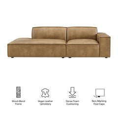 Restore Toast 2-Piece Vegan Leather Modular Loveseat - 40.6x97.7" - Ornate Home