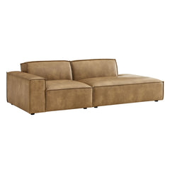 Restore Toast 2-Piece Vegan Leather Modular Loveseat - 40.6x97.7x28" - Ornate Home