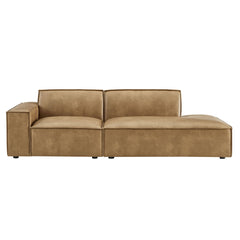Restore Toast 2-Piece Vegan Leather Modular Loveseat - 40.6x97.7x28" - Ornate Home