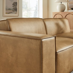 Restore Toast 2-Piece Vegan Leather Modular Loveseat - 40.6x97.7x28" - Ornate Home
