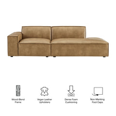Restore Toast 2-Piece Vegan Leather Modular Loveseat - 40.6x97.7x28" - Ornate Home
